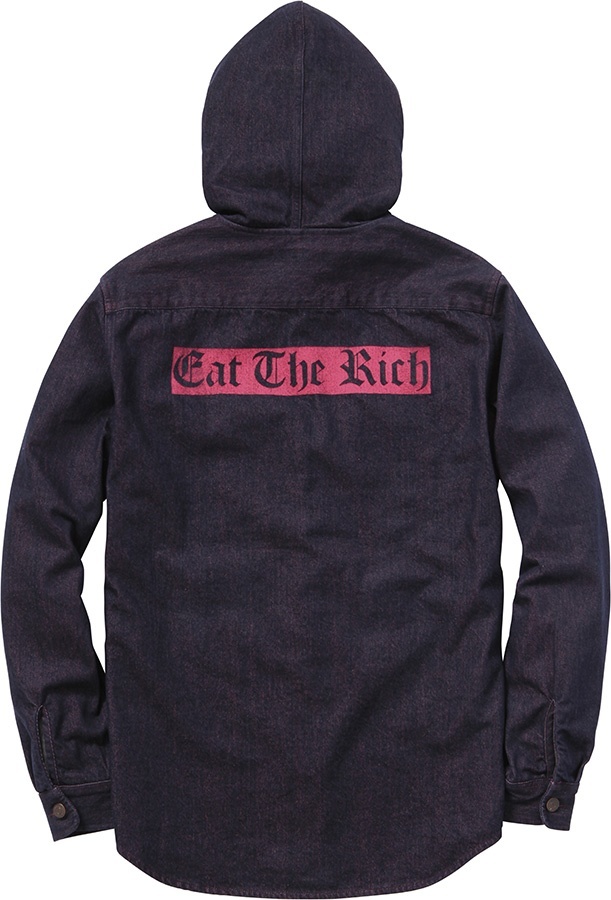 Denim Hooded Shirt view 3